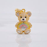 Pendant Bear 4.75g / 1 1/4 in Two Golds Yellow White 18K