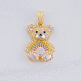 Pendant Bear 4.75g / 1 1/4 in Two Golds Yellow White 18K