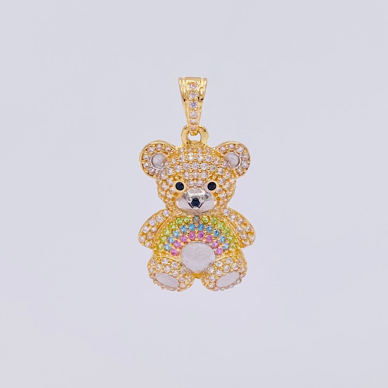Pendant Bear 4.75g / 1 1/4 in Two Golds Yellow White 18K