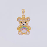 Pendant Bear 4.75g / 1 1/4 in Two Golds Yellow White 18K