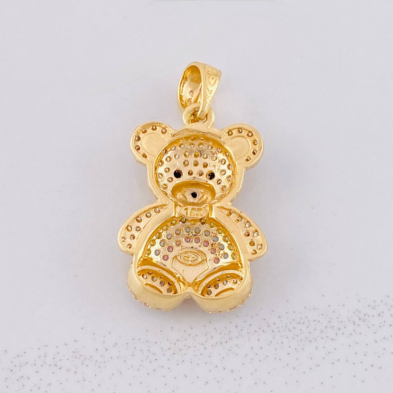 Pendant Bear 4.75g / 1 1/4 in Two Golds Yellow White 18K