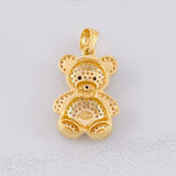 Pendant Bear 4.75g / 1 1/4 in Two Golds Yellow White 18K