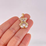 Pendant Bear 4.75g / 1 1/4 in Two Golds Yellow White 18K
