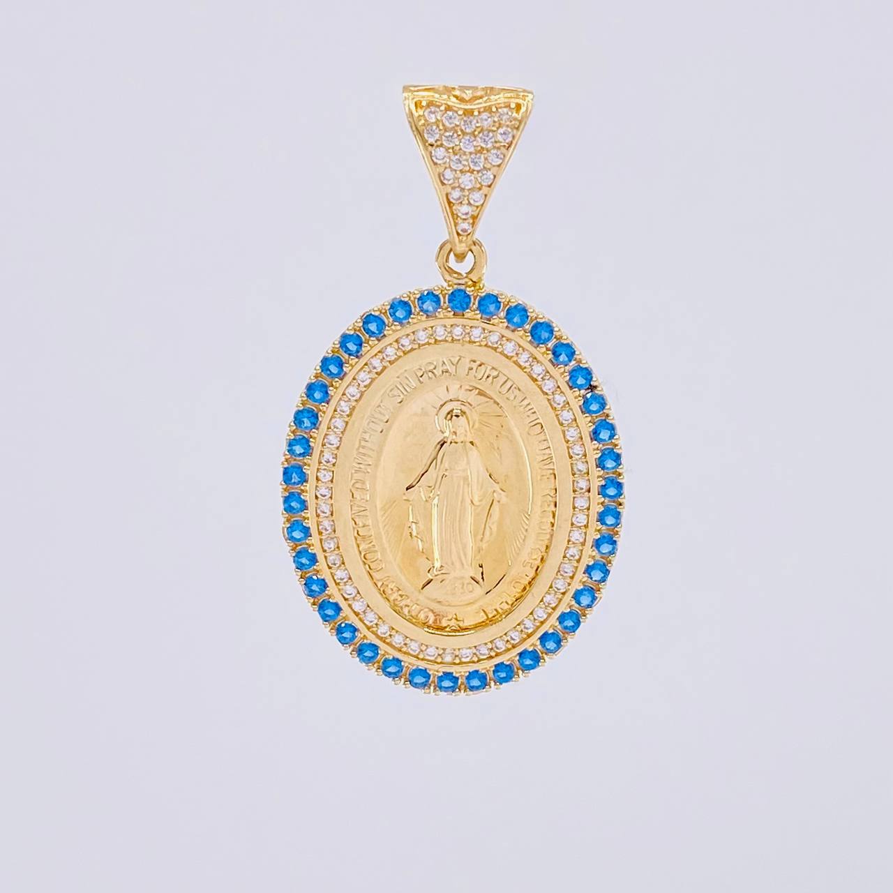 Miraculous Virgin Pendant 7.35g / 1 1/2 in Yellow Gold 18K