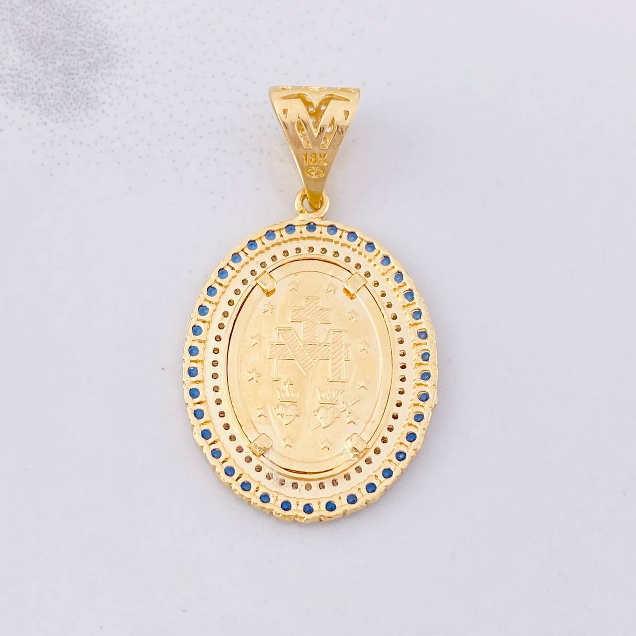 Miraculous Virgin Pendant 7.35g / 1 1/2 in Yellow Gold 18K