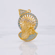 Pendant Christ's Face 12g / 2 in Two Yellow White Golds 18K