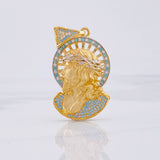 Pendant Christ's Face 12g / 2 in Two Yellow White Golds 18K