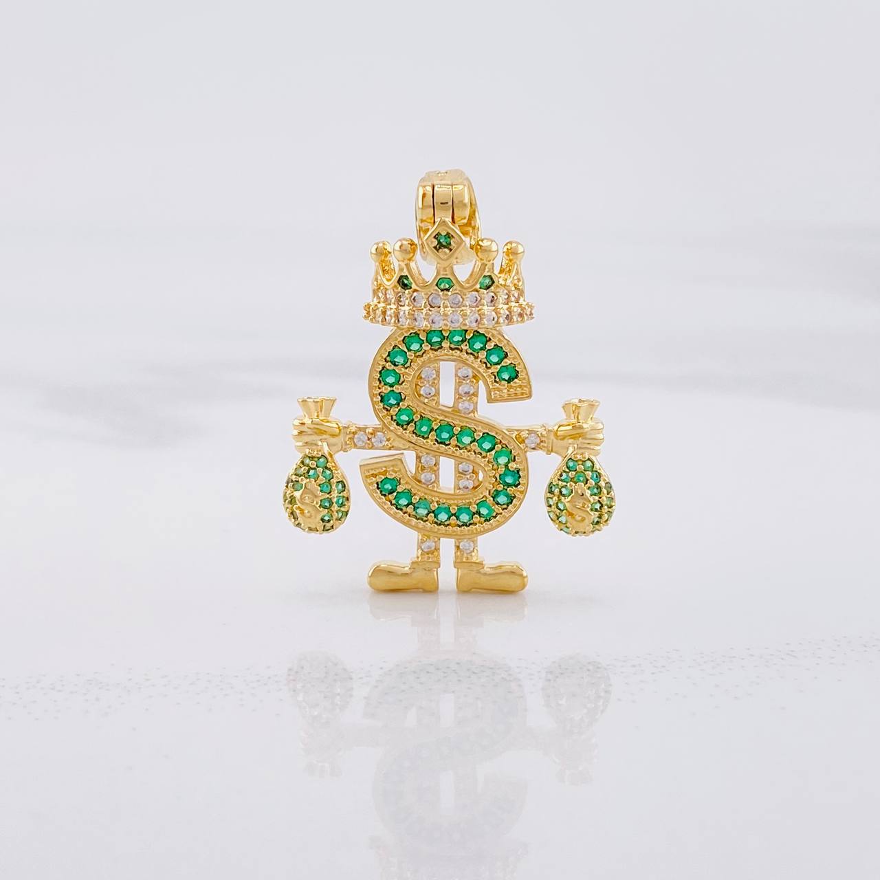 Pendant Royalty Dollar Sign 5.2g / 1 1/2 in Yellow Gold 18K