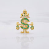 Pendant Royalty Dollar Sign 5.2g / 1 1/2 in Yellow Gold 18K