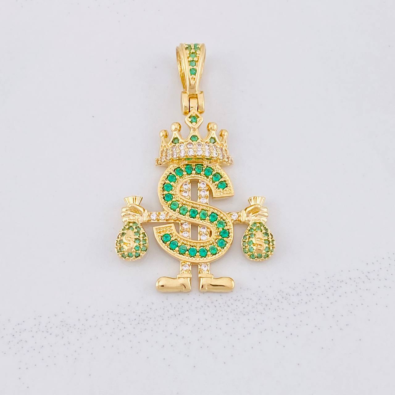 Pendant Royalty Dollar Sign 5.2g / 1 1/2 in Yellow Gold 18K