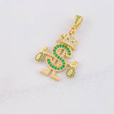 Pendant Royalty Dollar Sign 5.2g / 1 1/2 in Yellow Gold 18K