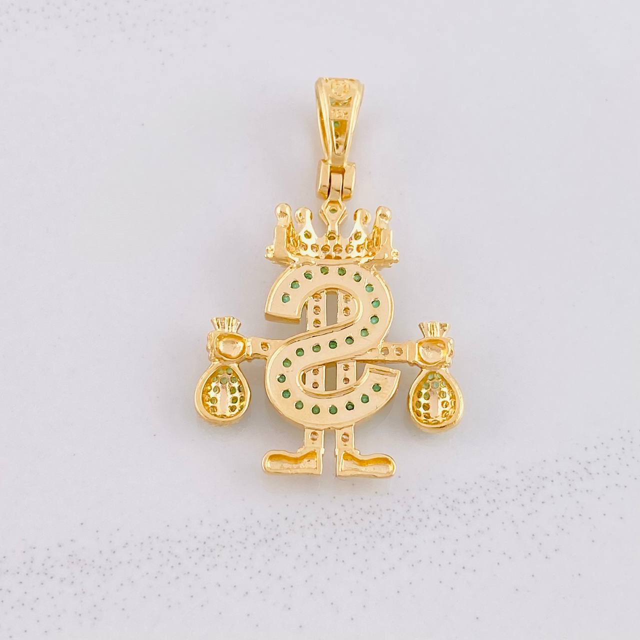 Pendant Royalty Dollar Sign 5.2g / 1 1/2 in Yellow Gold 18K