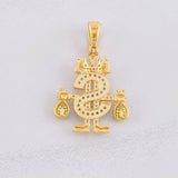 Pendant Royalty Dollar Sign 5.2g / 1 1/2 in Yellow Gold 18K