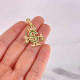 Pendant Royalty Dollar Sign 5.2g / 1 1/2 in Yellow Gold 18K