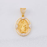 Our Lady of Mount Carmel Pendant 6.05g / 1 1/4 in Two-Tone Yellow White Gold 18K