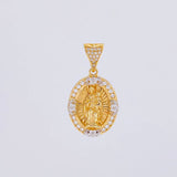 Our Lady of Mount Carmel Pendant 6.05g / 1 1/4 in Two-Tone Yellow White Gold 18K