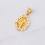 Our Lady of Mount Carmel Pendant 6.05g / 1 1/4 in Two-Tone Yellow White Gold 18K