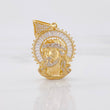Pendant Christ's Face 9.5g / 1 3/4 in Two Yellow White Golds 18K