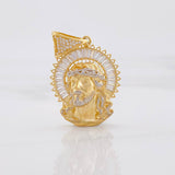 Pendant Christ's Face 9.5g / 1 3/4 in Two Yellow White Golds 18K