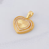 Diamond Cut Heart Pendant 9.9g / 1 1/2 in Yellow Gold 18K