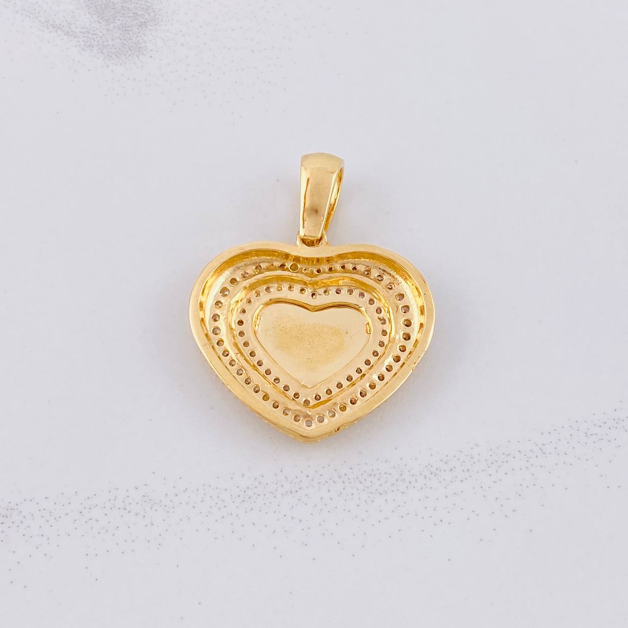 Diamond Cut Heart Pendant 9.9g / 1 1/2 in Yellow Gold 18K