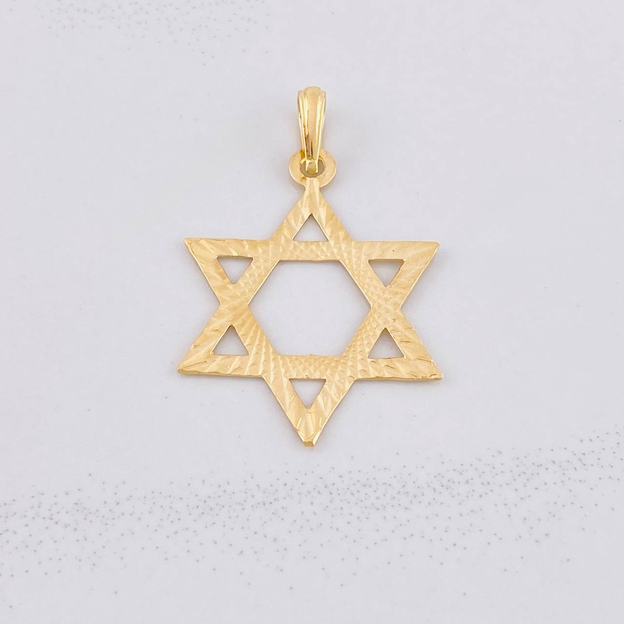 Pendant Star of David 2g / 1 1/2 in Yellow Gold 18K