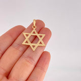 Pendant Star of David 2g / 1 1/2 in Yellow Gold 18K