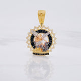 Pendant Saint Michael Archangel 6.95g / 1 1/2 in Three Golds 18K