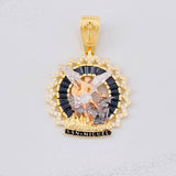 Pendant Saint Michael Archangel 6.95g / 1 1/2 in Three Golds 18K