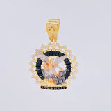 Pendant Saint Michael Archangel 6.95g / 1 1/2 in Three Golds 18K