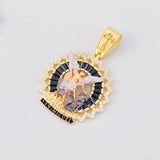 Pendant Saint Michael Archangel 6.95g / 1 1/2 in Three Golds 18K