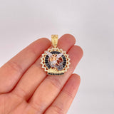 Pendant Saint Michael Archangel 6.95g / 1 1/2 in Three Golds 18K