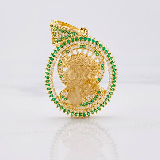 Pendant Christ's Face 11.9g / 1 3/4 in Yellow Gold 18K