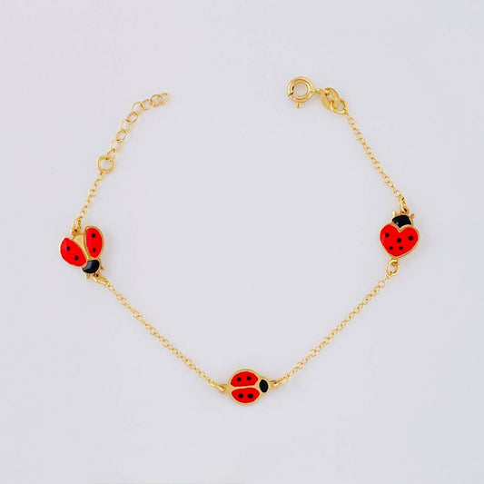 Pulso Modulable Rolo Seguido Mariquitas 1.8g / 6 1/4 in - 5 1/2 in / 1.3mm Oro Amarillo 18K