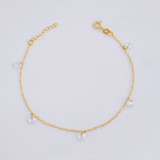 Pulso Modulable Rolo Perlas 1.3g / 7 in - 6 1/4 in / 1.3mm Oro Amarillo 18K