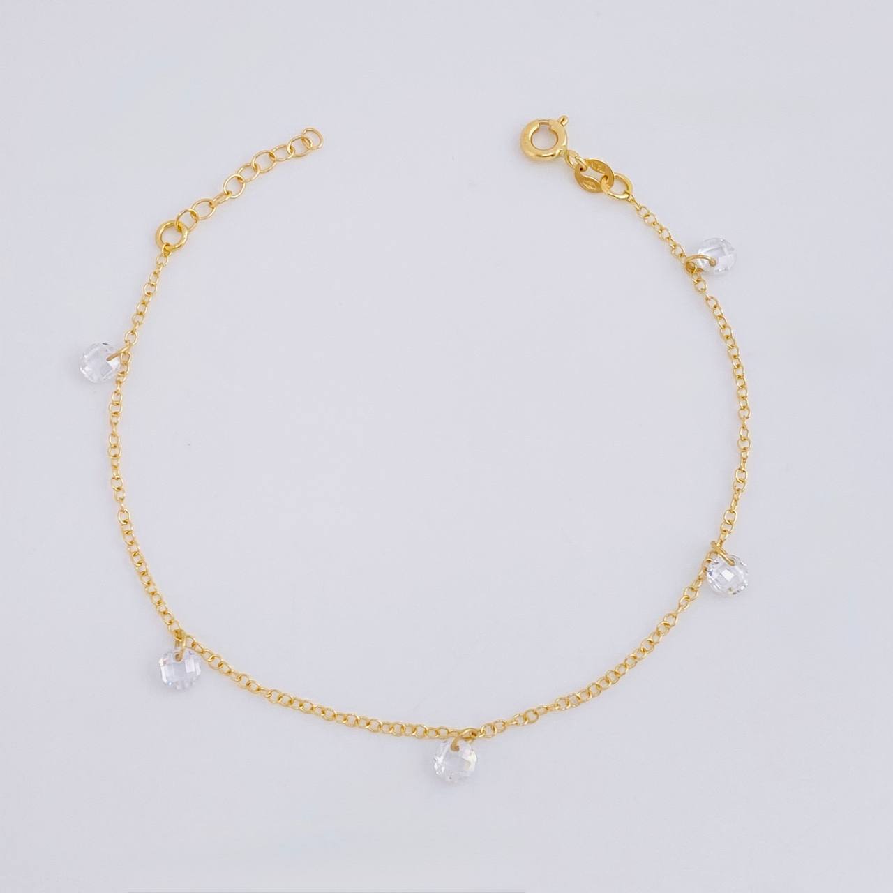 Bracelet Adjustable Rolo Pearls 1.3g / 7 in - 6 1/4 in / 1.3mm Yellow Gold 18K