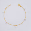 Bracelet Adjustable Rolo Pearls 1.3g / 7 in - 6 1/4 in / 1.3mm Yellow Gold 18K