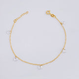 Bracelet Adjustable Rolo Pearls 1.3g / 7 in - 6 1/4 in / 1.3mm Yellow Gold 18K