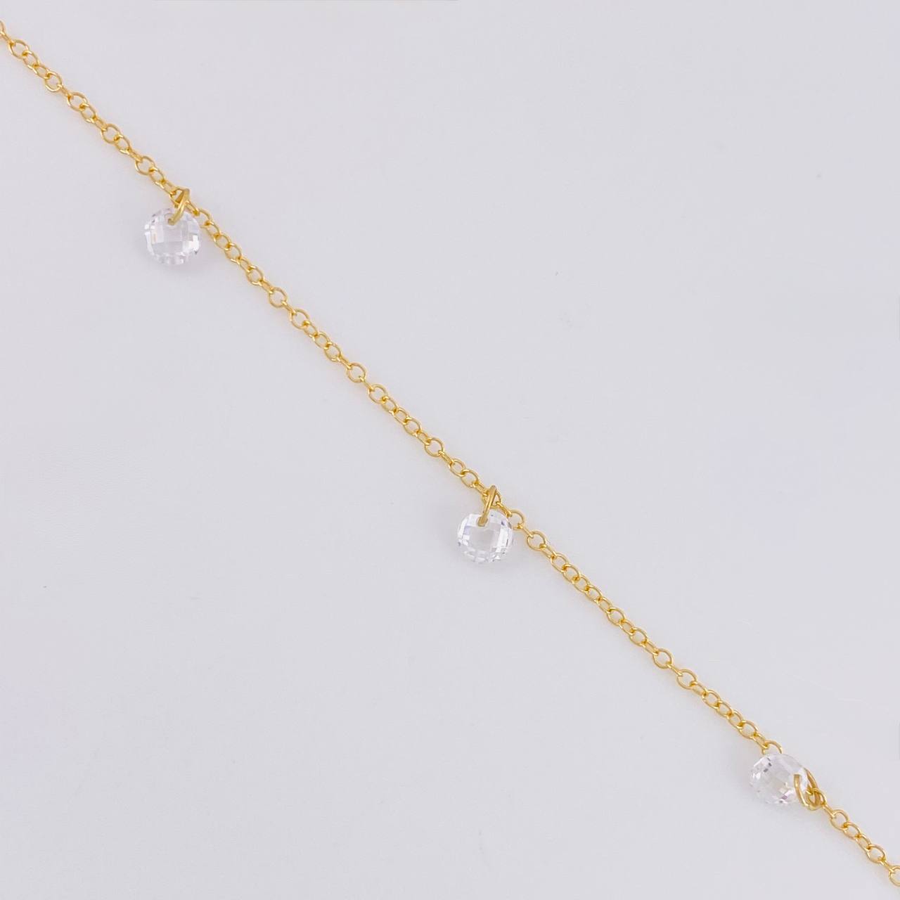 Bracelet Adjustable Rolo Pearls 1.3g / 7 in - 6 1/4 in / 1.3mm Yellow Gold 18K