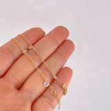 Bracelet Adjustable Rolo Pearls 1.3g / 7 in - 6 1/4 in / 1.3mm Yellow Gold 18K