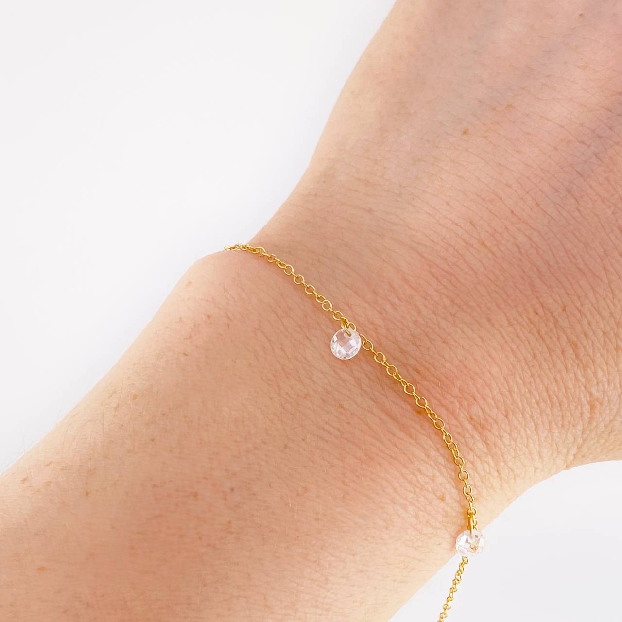 Bracelet Adjustable Rolo Pearls 1.3g / 7 in - 6 1/4 in / 1.3mm Yellow Gold 18K