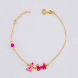 Bracelet Adjustable Rolo Continuous Princess Castle 1.25g / 6 1/4 in - 5 1/2 in / 1.3mm Yellow Gold 18K