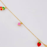 Adjustable Rolo Bracelet with Hanging Pendants 2.55g / 7 1/4 in - 6 1/4 in / 1.3mm 18K Yellow Gold
