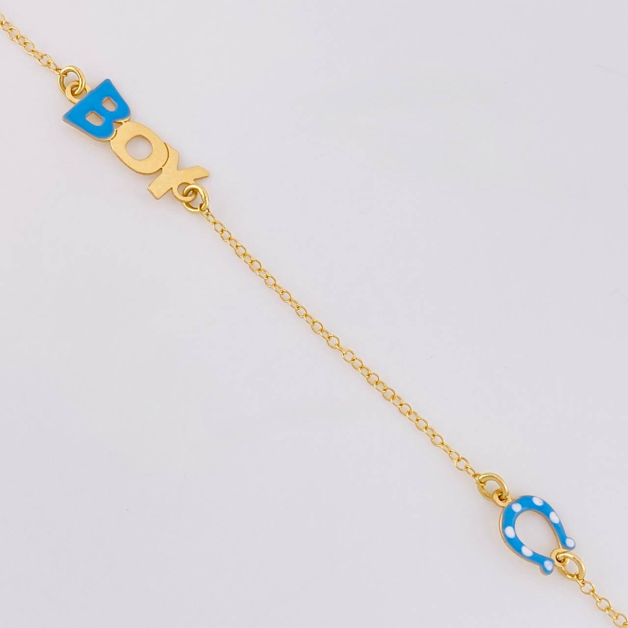 Bracelet Adjustable Rolo Continuous Boy Horseshoe 1.35g / 6 1/4 in - 5 1/2 in / 1.3mm Yellow Gold 18K