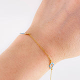 Bracelet Adjustable Rolo Continuous Boy Horseshoe 1.35g / 6 1/4 in - 5 1/2 in / 1.3mm Yellow Gold 18K