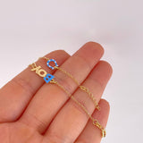 Bracelet Adjustable Rolo Continuous Boy Horseshoe 1.35g / 6 1/4 in - 5 1/2 in / 1.3mm Yellow Gold 18K