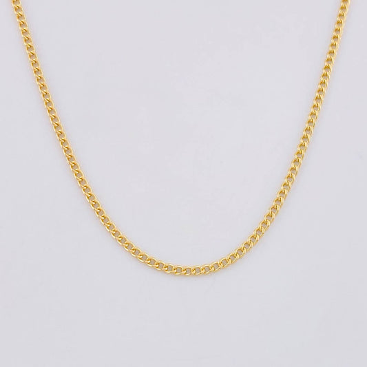 Cadena Mini Cubana 1.45g / 16 in / 2mm Oro Amarillo 18K