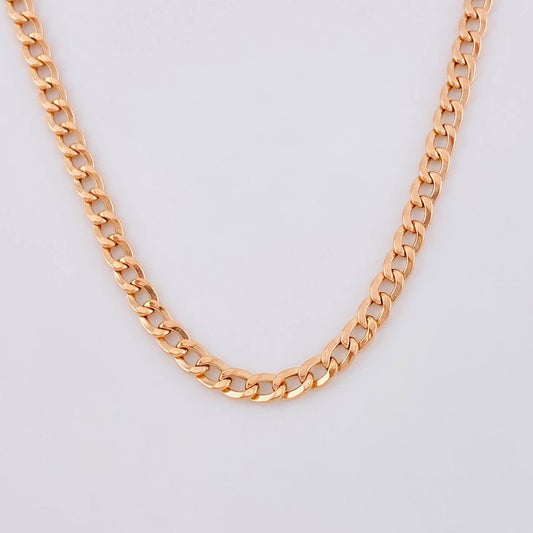 Cadena Cubana 4.2g / 24 in / 3mm Oro Rosa 18K