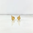 Stud Earrings Butterfly Wings 1.1gr / White Zircons 18K Yellow Gold &