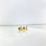 Stud Earrings Butterfly Wings 1.1gr / White Zircons 18K Yellow Gold &